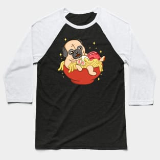 Little Pug and Ramen Baseball T-Shirt